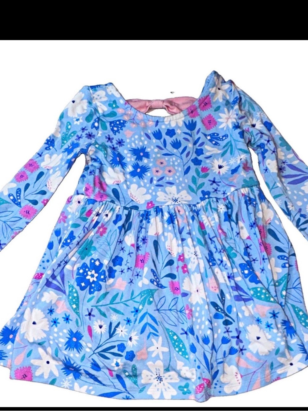 Play by Little Sleepies Floral Long Sleeve Blue Floral  Dress 18-24m Bamboo